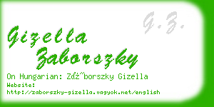 gizella zaborszky business card